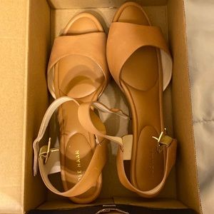 Cole Haan size 9, Evette Grand Wedge;ankle strap sandals with good tread.